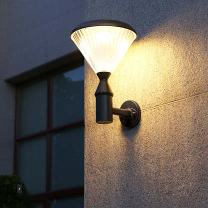 Modern Conical Aluminum LED Solar Wall Sconce
