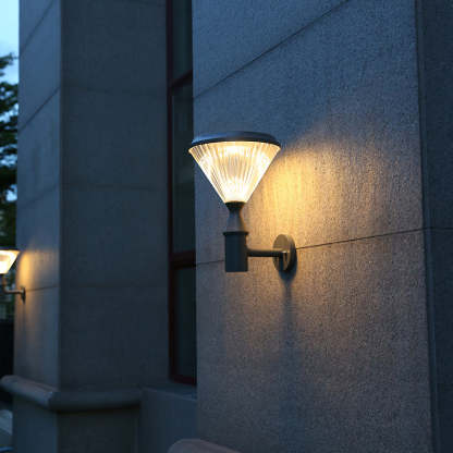 Modern Conical Aluminum LED Solar Wall Sconce