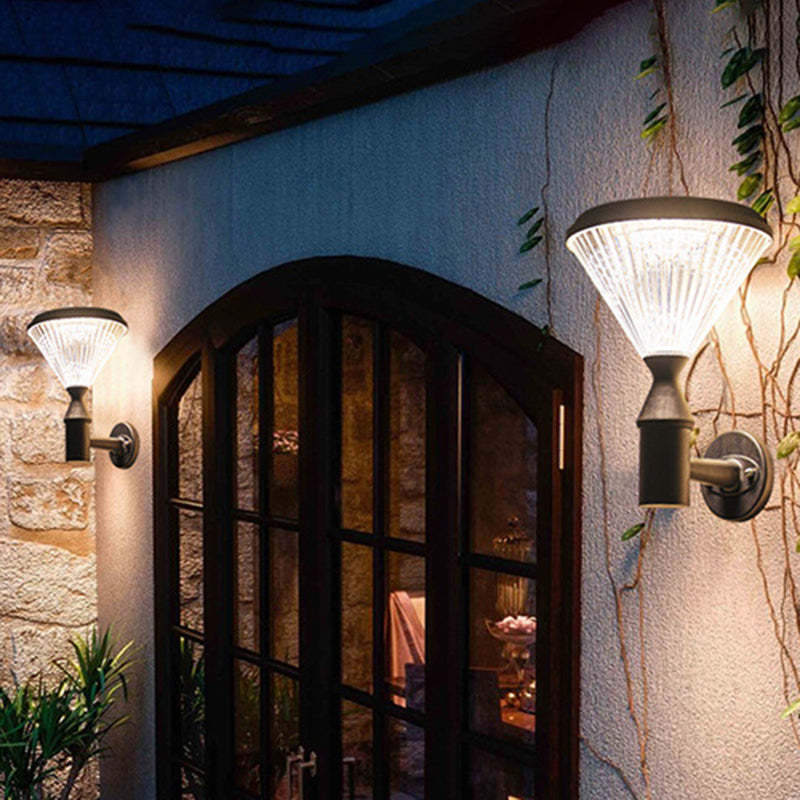 Modern Conical Aluminum LED Solar Wall Sconce