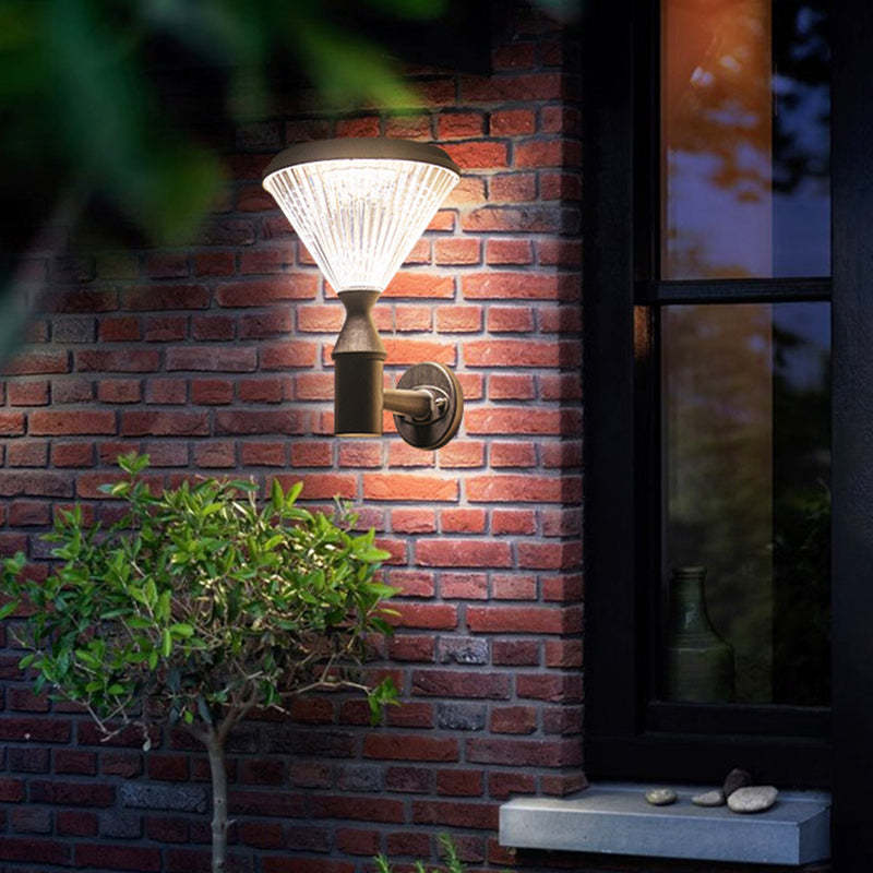 Modern Conical Aluminum LED Solar Wall Sconce