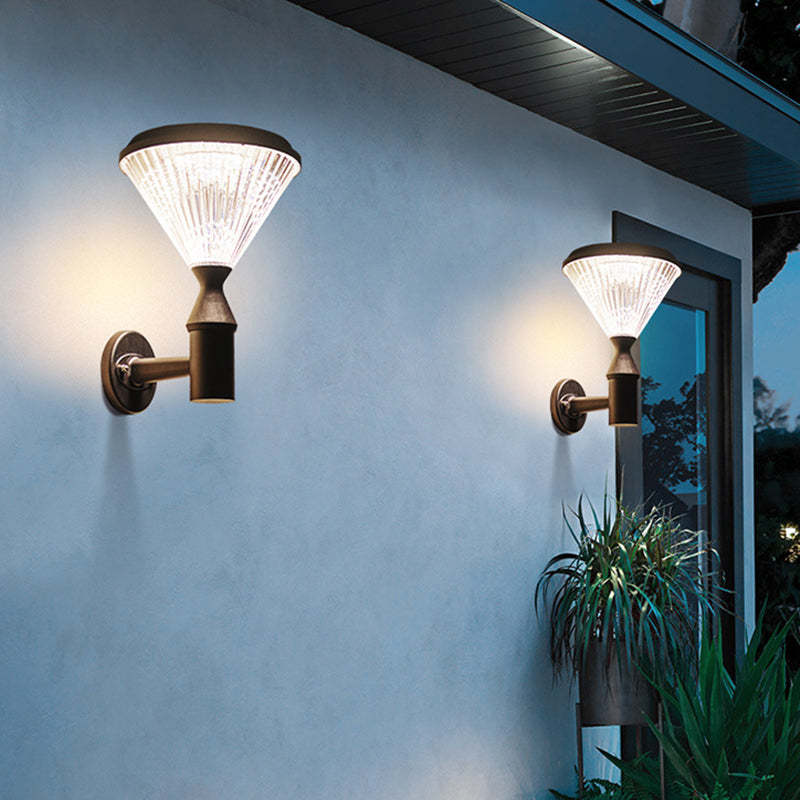 Modern Conical Aluminum LED Solar Wall Sconce