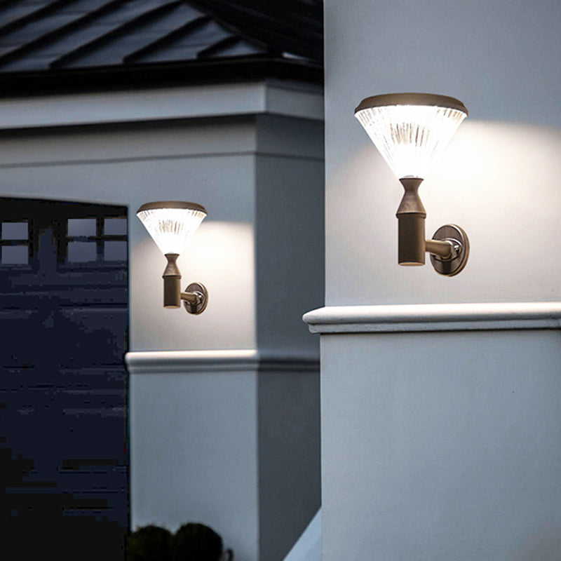 Modern Conical Aluminum LED Solar Wall Sconce