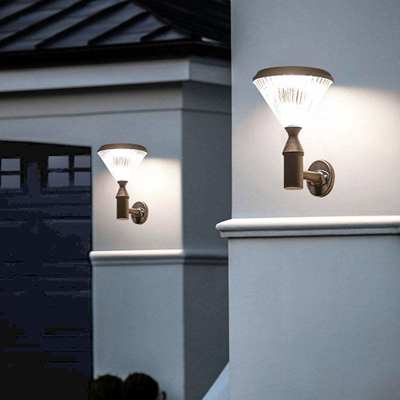 Modern Conical Aluminum LED Solar Wall Sconce