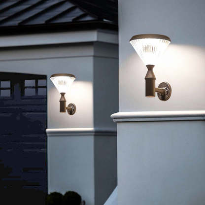 Modern Conical Aluminum LED Solar Wall Sconce
