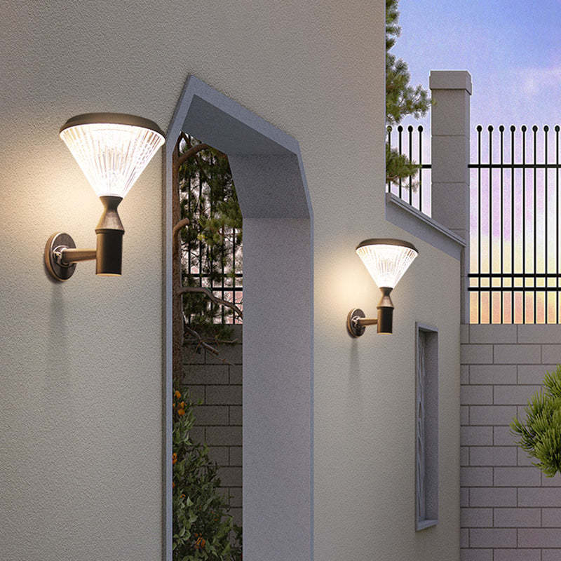 Modern Conical Aluminum LED Solar Wall Sconce