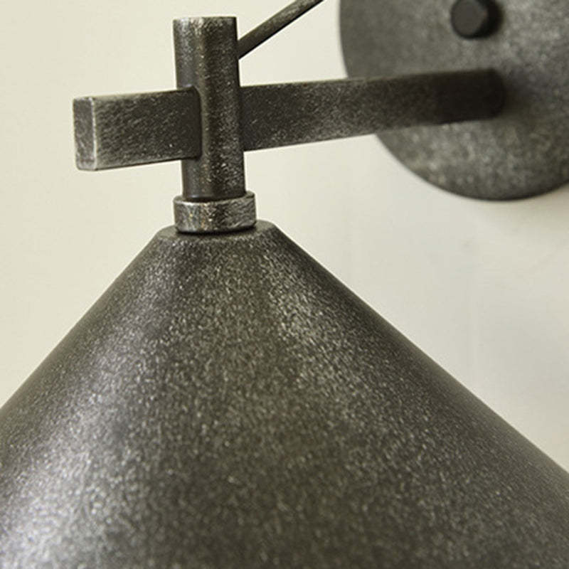 Nordic Iron Geometric Cone Outdoor Wall Sconce