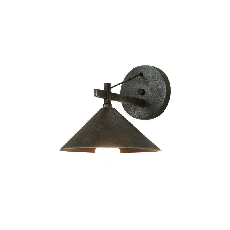 Nordic Iron Geometric Cone Outdoor Wall Sconce