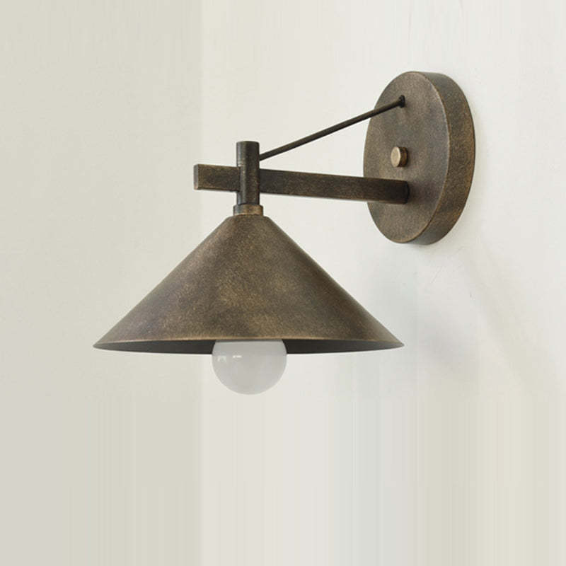 Nordic Iron Geometric Cone Outdoor Wall Sconce