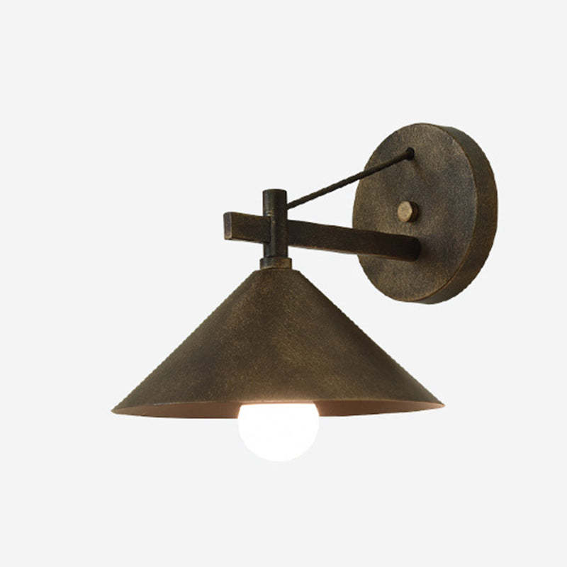 Nordic Iron Geometric Cone Outdoor Wall Sconce