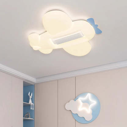 Contemporary Airplane Bladeless Flush Mount