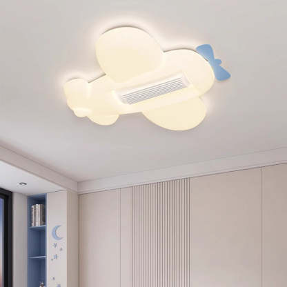 Contemporary Airplane Bladeless Flush Mount