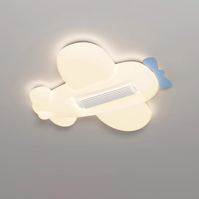 Contemporary Airplane Bladeless Flush Mount