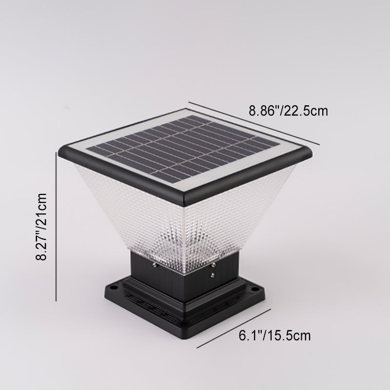 Industrial Aluminum Acrylic Round LED Outdoor Post Light — Round / 220V-240V For UK/AU / Warm Light (3000K)