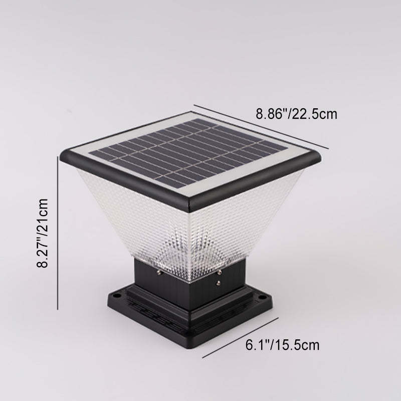 Industrial Aluminum Acrylic Round LED Outdoor Post Light — Round / 220V-240V For UK/AU / Warm Light (3000K)