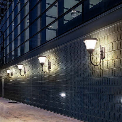 Contemporary Aluminum Arc Arm LED Wall Sconce — A / Solar / Warm Light (3000K)