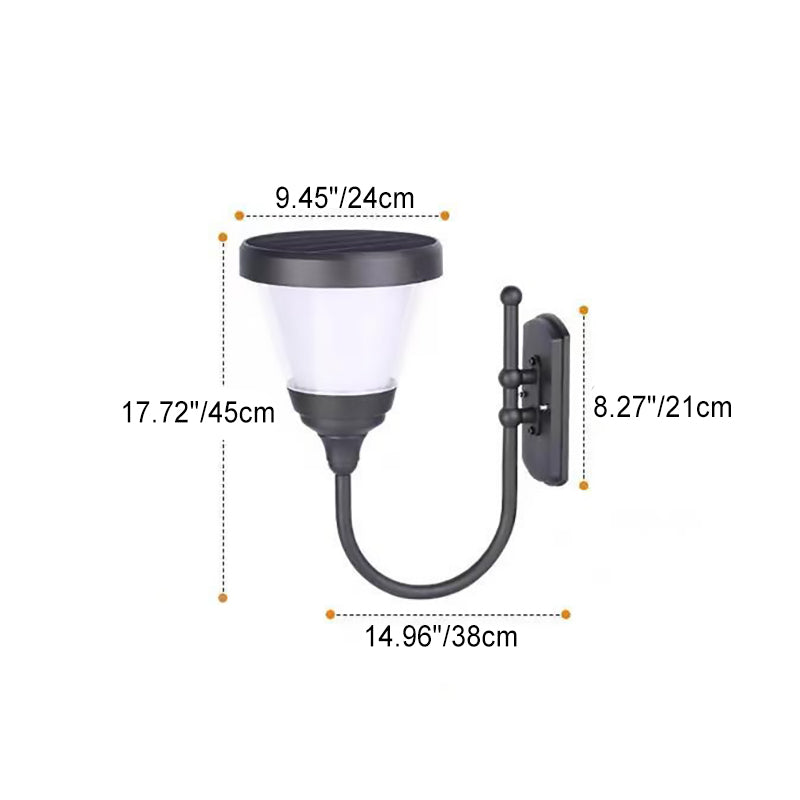 Contemporary Aluminum Arc Arm LED Wall Sconce — B / Solar / White Light (5000K)