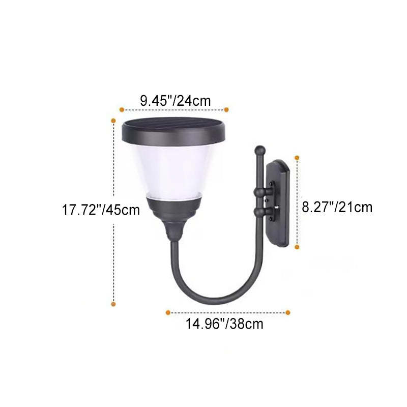 Contemporary Aluminum Arc Arm LED Wall Sconce — B / Solar / White Light (5000K)