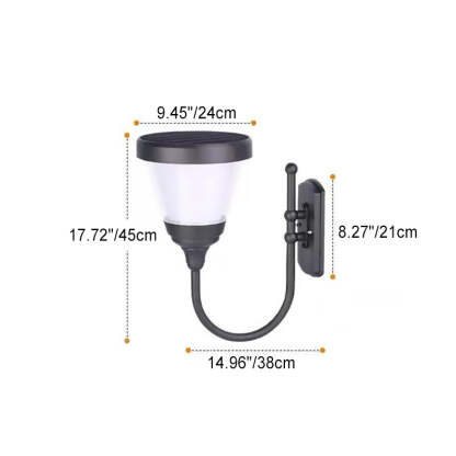 Contemporary Aluminum Arc Arm LED Wall Sconce — B / Solar / White Light (5000K)