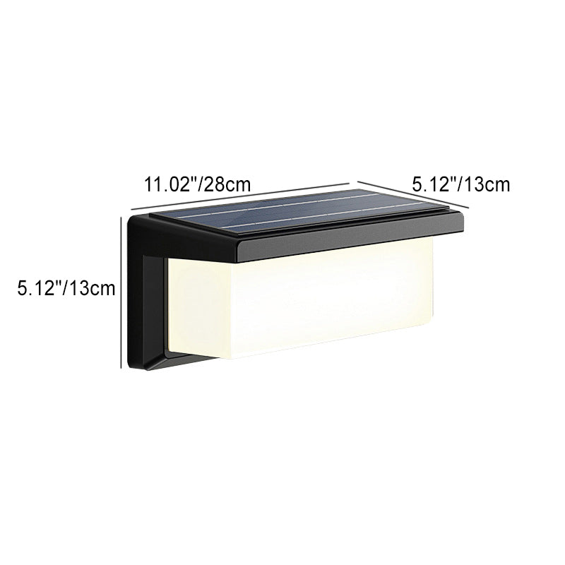 Contemporary Rectangular Solar Motion Sensor LED Wall Sconce