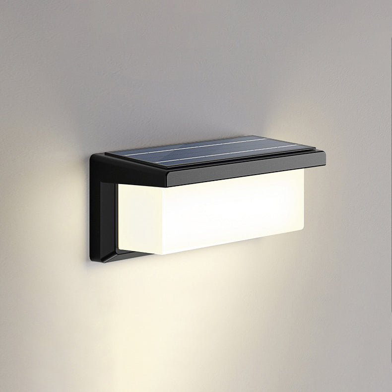 Contemporary Rectangular Solar Motion Sensor LED Wall Sconce