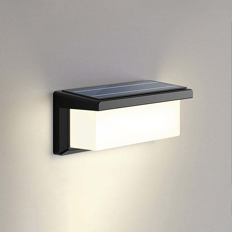 Contemporary Rectangular Solar Motion Sensor LED Wall Sconce