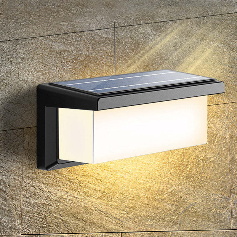 Contemporary Rectangular Solar Motion Sensor LED Wall Sconce