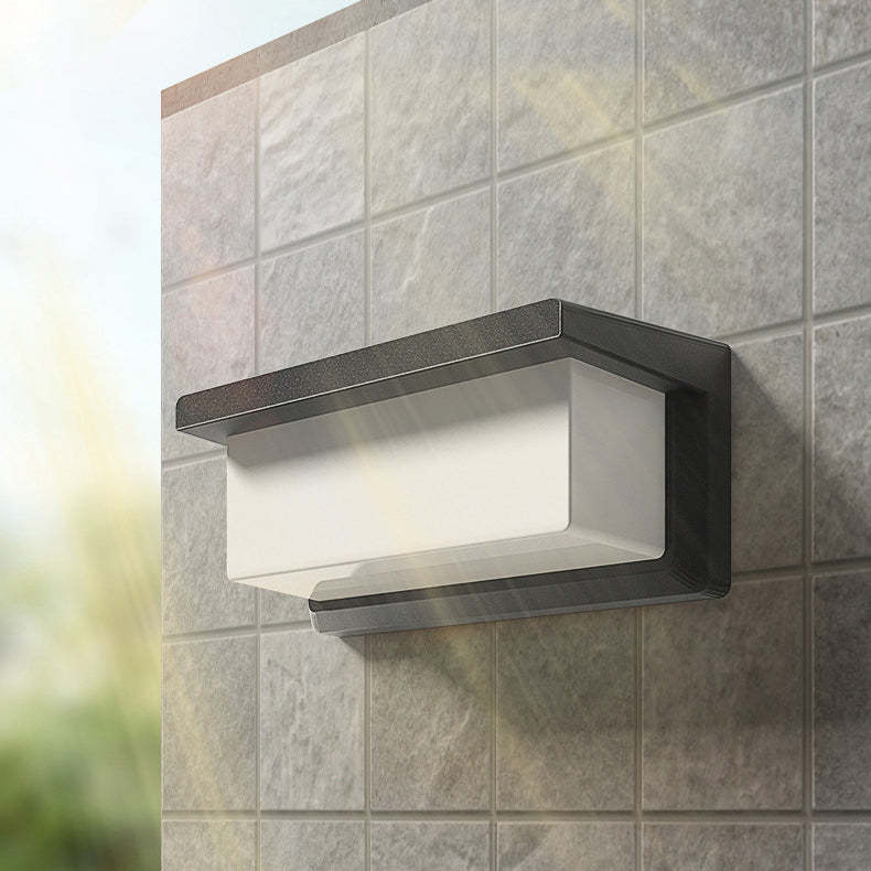 Contemporary Rectangular Solar Motion Sensor LED Wall Sconce