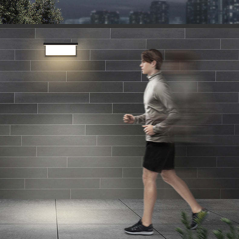 Contemporary Rectangular Solar Motion Sensor LED Wall Sconce