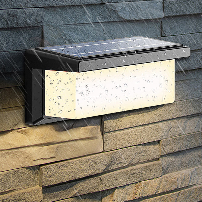 Contemporary Rectangular Solar Motion Sensor LED Wall Sconce