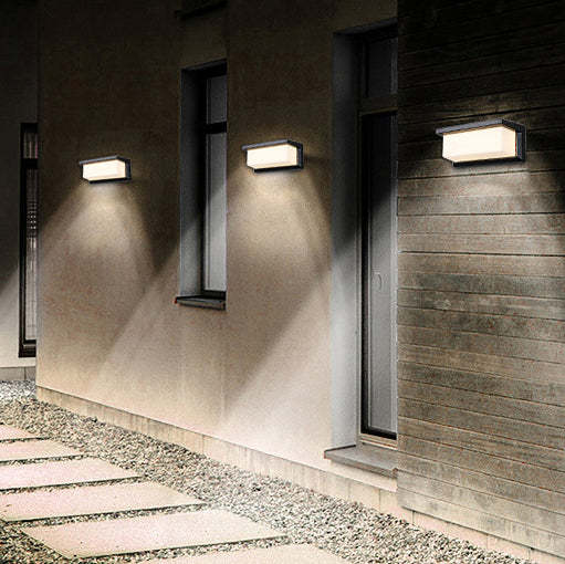 Contemporary Rectangular Solar Motion Sensor LED Wall Sconce