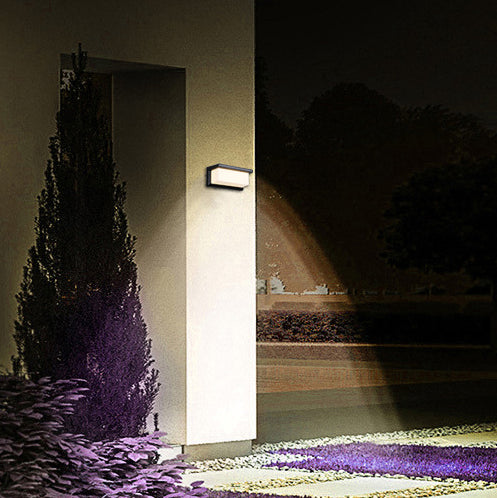 Contemporary Rectangular Solar Motion Sensor LED Wall Sconce