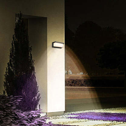 Contemporary Rectangular Solar Motion Sensor LED Wall Sconce