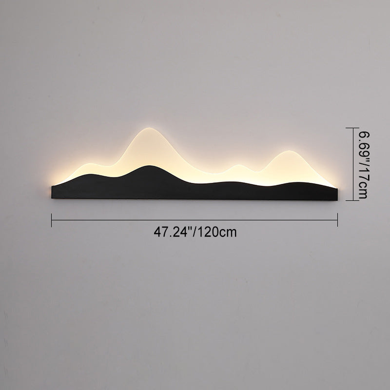 Chinese Zen Mountain Peak Iron Acrylic LED Wall Sconce