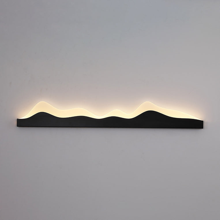 Chinese Zen Mountain Peak Iron Acrylic LED Wall Sconce