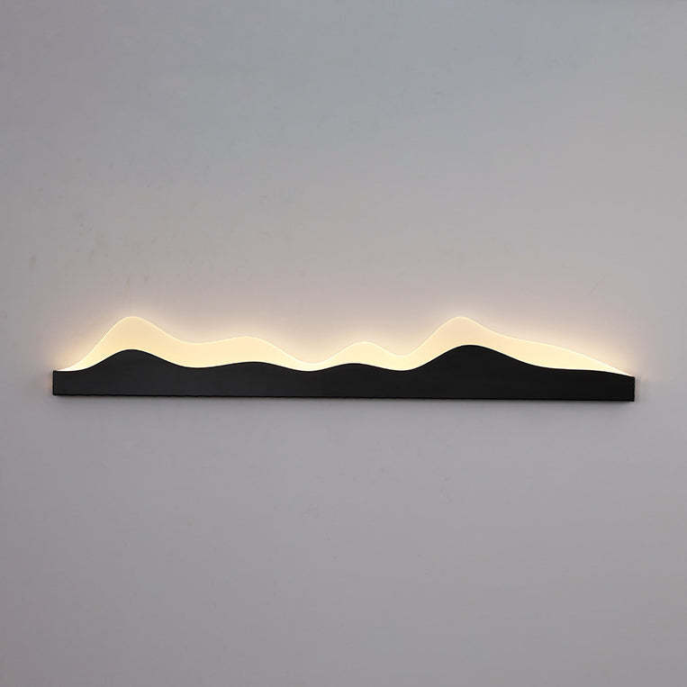 Chinese Zen Mountain Peak Iron Acrylic LED Wall Sconce