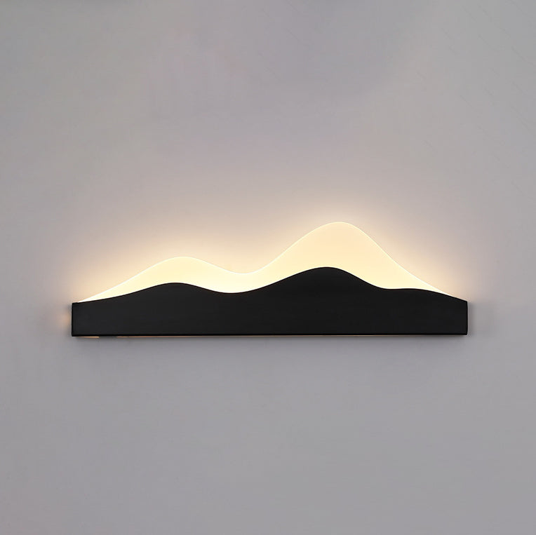 Chinese Zen Mountain Peak Iron Acrylic LED Wall Sconce