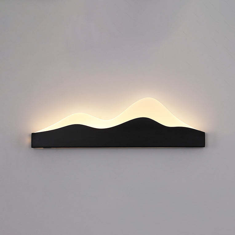 Chinese Zen Mountain Peak Iron Acrylic LED Wall Sconce