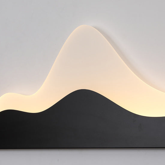 Chinese Zen Mountain Peak Iron Acrylic LED Wall Sconce