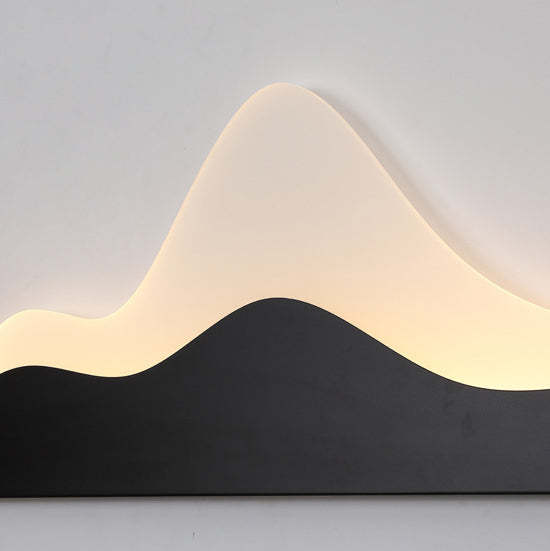 Chinese Zen Mountain Peak Iron Acrylic LED Wall Sconce