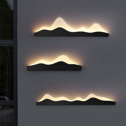 Chinese Zen Mountain Peak Iron Acrylic LED Wall Sconce