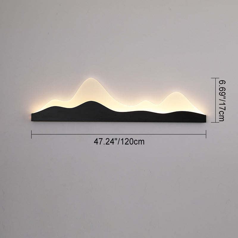 Chinese Zen Mountain Peak Iron Acrylic LED Wall Sconce