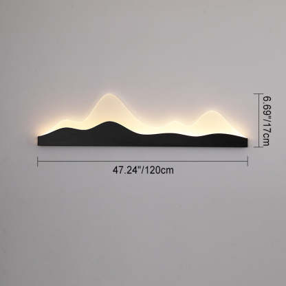 Chinese Zen Mountain Peak Iron Acrylic LED Wall Sconce
