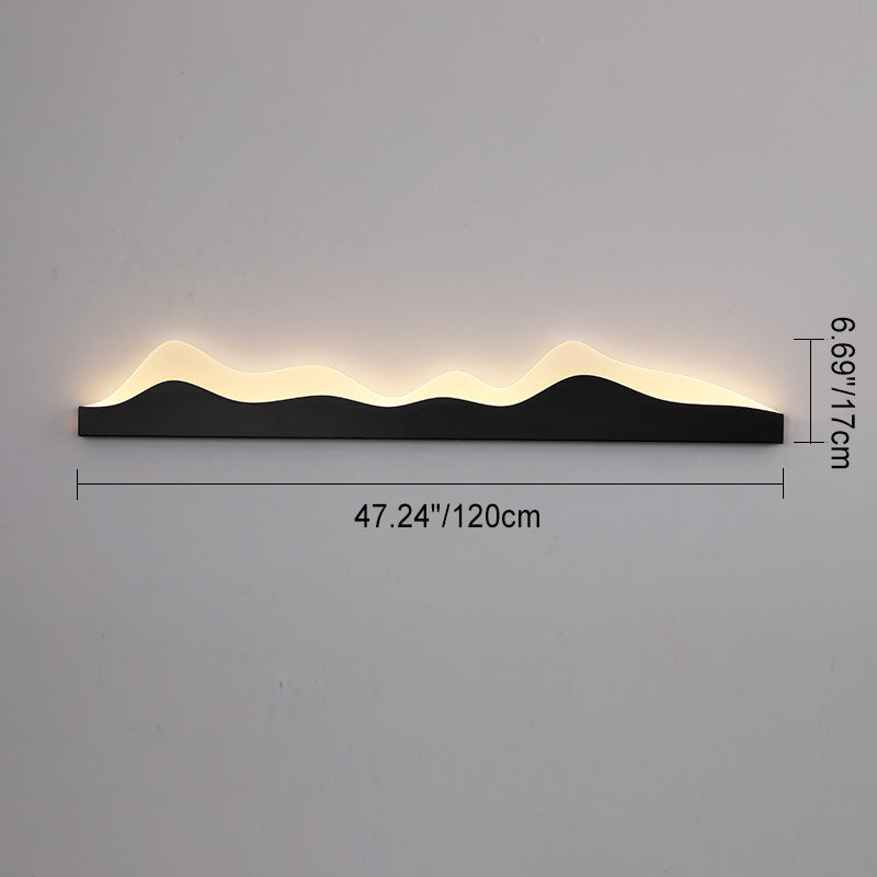 Chinese Zen Mountain Peak Iron Acrylic LED Wall Sconce