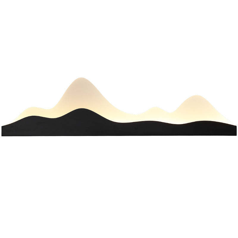 Chinese Zen Mountain Peak Iron Acrylic LED Wall Sconce