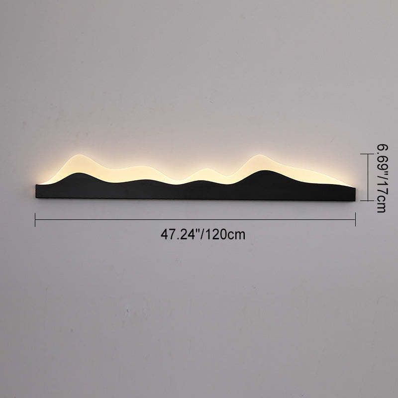 Chinese Zen Mountain Peak Iron Acrylic LED Wall Sconce