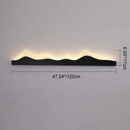Chinese Zen Mountain Peak Iron Acrylic LED Wall Sconce
