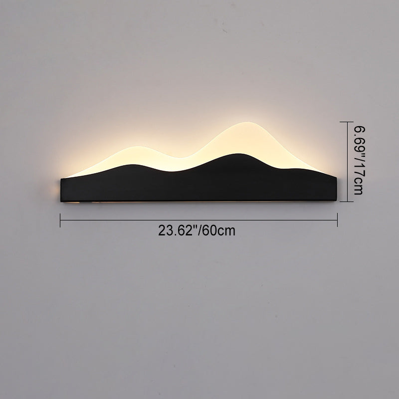 Chinese Zen Mountain Peak Iron Acrylic LED Wall Sconce