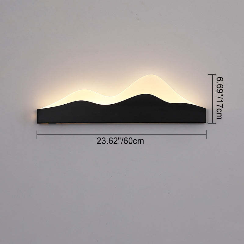 Chinese Zen Mountain Peak Iron Acrylic LED Wall Sconce