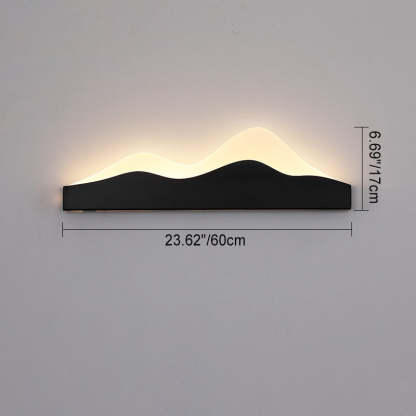 Chinese Zen Mountain Peak Iron Acrylic LED Wall Sconce