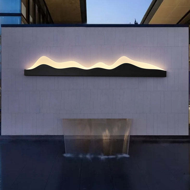 Chinese Zen Mountain Peak Iron Acrylic LED Wall Sconce